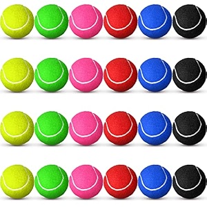 vinsot 24 pack tennis balls playing balls tennis practice balls training tennis balls for beginner player training ball 25 inch multicolor