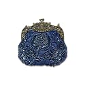 CORIOS Vintage 1920s Beaded Evening Bag Pearl Clutch Bag for Women Bridal Wedding Purse Sequin Rhinestone Handbag