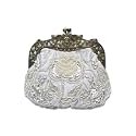 CORIOS Vintage 1920s Beaded Evening Bag Pearl Clutch Bag for Women Bridal Wedding Purse Sequin Rhinestone Handbag