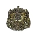 CORIOS Vintage 1920s Beaded Evening Bag Pearl Clutch Bag for Women Bridal Wedding Purse Sequin Rhinestone Handbag