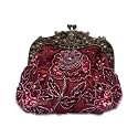 CORIOS Vintage 1920s Beaded Evening Bag Pearl Clutch Bag for Women Bridal Wedding Purse Sequin Rhinestone Handbag