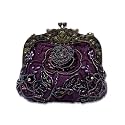 CORIOS Vintage 1920s Beaded Evening Bag Pearl Clutch Bag for Women Bridal Wedding Purse Sequin Rhinestone Handbag