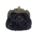 CORIOS Vintage 1920s Beaded Evening Bag Pearl Clutch Bag for Women Bridal Wedding Purse Sequin Rhinestone Handbag