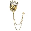Vintage Animal Tassel Chain Lapel Pin for Men Women - Punk, Buck, Suit, Tie - Deer, Ram, Owl Rhinestone Collar Chain Pin for Boyfriend Gifts