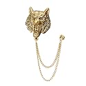 Vintage Animal Tassel Chain Lapel Pin for Men Women - Punk, Buck, Suit, Tie - Deer, Ram, Owl Rhinestone Collar Chain Pin for Boyfriend Gifts