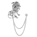 Vintage Animal Tassel Chain Lapel Pin for Men Women - Punk, Buck, Suit, Tie - Deer, Ram, Owl Rhinestone Collar Chain Pin for Boyfriend Gifts