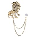 Vintage Animal Tassel Chain Lapel Pin for Men Women - Punk, Buck, Suit, Tie - Deer, Ram, Owl Rhinestone Collar Chain Pin for Boyfriend Gifts