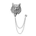 Vintage Animal Tassel Chain Lapel Pin for Men Women - Punk, Buck, Suit, Tie - Deer, Ram, Owl Rhinestone Collar Chain Pin for Boyfriend Gifts