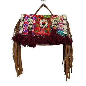 vintage banjara embroidered assorted patchwork design handbag with tassels for girls amp women with sling