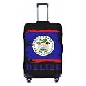 Vintage Belize Belizean Flag Luggage Cover Men Women Washable Elastic Anti-Scratch Suitcase Protector Covers For Luggage Travel Fits 18-32 Inch Case X-Large