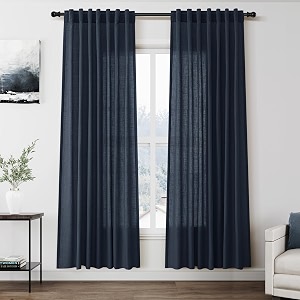 Vintage Blue Linen Curtains 72 Inch Length