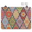 Vintage Boho Mandala Stove Top Cover for Electric Stove,Thick Natural Rubber Glass Top Protector, Prevents Scratching, Expands Usable Space 28x20