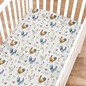 Vintage Chicken Breeds Floral Fitted Baby Crib Sheet for Girl Boy 52"x28" Rooster Hen Flowers Leaves Soft Breathable Crib Mattress Cover Farm Animal Baby Sheets for Standard Crib and Toddler Mattress