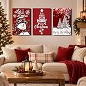 Vintage Christmas Snowman 3 Panel Wall Art