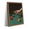 Vintage Cocktail Wall Art, Funky Martini Glass Billiards Canvas Wall Decor Painting, Trendy Y2k Aesthetic Bar Artwork Prints Pictures for Living Room Home Bar Lounge 16x24 Inch Wood Framed