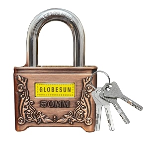 copper bronze 50mm padlock with ornate antique design hardened steel shackle amp 4 keys decorative safety lock for home doors amp storage 1 piece