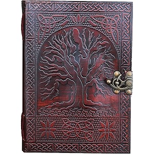 vintage fashion leather diary handmade paper notebook journal for writing notes gifts and memories girl boy men women embossed with metal lock 240 pages