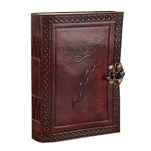 vintage fashion leather diary handmade paper notebook journal for writing notes gifts and memories girl boy men women embossed with metal lock 6 x 45 inches the journey 100 pages