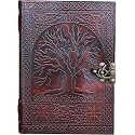 Vintage Fashion Leather Diary Handmade Paper Notebook Journal For Writing Notes Gifts And Memories Girl Boy Men Women Embossed With Metal Lock, 240 Pages