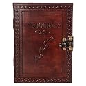 Vintage Fashion Leather Diary Handmade Paper Notebook Journal For Writing Notes Gifts And Memories Girl Boy Men Women Embossed With Metal Lock (7 X 5 Inches (The Journey)),200 Pages