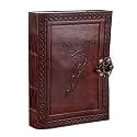 Vintage Fashion Leather Diary Handmade Paper Notebook Journal For Writing Notes Gifts And Memories Girl Boy Men Women Embossed With Metal Lock (6 X 4.5 Inches (The Journey)), 100 Pages