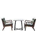 Vintage Faux Leather Sofa &amp; Coffee Table Set, 2-4-Seater Seating Mid-Century Modern Solid Loveseat Upholstered Couch(1)