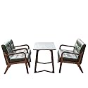 Vintage Faux Leather Sofa & Coffee Table Set, 2-4-Seater Seating Mid-Century Modern Solid Loveseat Upholstered Couch(2)