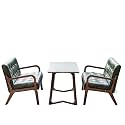 Vintage Faux Leather Sofa &amp; Coffee Table Set, 2-4-Seater Seating Mid-Century Modern Solid Loveseat Upholstered Couch(5)