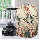 Vintage Flower Hummingbird Print Kitchen Blender Dust Cover with Drawstring and Handle, Dust Protection Easy to Clean Small Appliance Food Processor Coffee Maker Cover