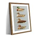 Vintage Framed Duck Wall Art, Rustic Farmhouse Hunting Canvas Wall Decor Painting, Retro Nature Mallard Duck Wildlife Artwork Prints Pictures for Bedroom Living Room 12x16 Inch Wood Frame