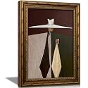 Vintage Gold Framed Abstract Woman Wall Art, Minimalist Portrait Canvas Prints, Neutral Contemporary Wall Decor, Modernist Elegant Woman Poster Artwork Bar Living Room Bedroom Decor, 16x24in