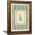 Vintage Gold Framed Pine Tree Wall Art, Green Striped Botanical Tree Canvas Prints, Hand Drawn Forest Landscape Quiet Wall Decor, Rustic Farmhouse Woodland Poster Artwork for Bedroom Living Room Office Decor, 9x11in
