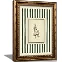 Vintage Gold Framed Pine Tree Wall Art, Green Striped Botanical Tree Canvas Prints, Hand Drawn Forest Landscape Quiet Wall Decor, Rustic Farmhouse Woodland Poster Artwork for Bedroom Living Room Office Decor, 12x16in