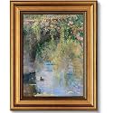 Vintage Gold Framed Wall Art Garden Rose Cute Animals Painting Picture Wall Decor Impressionist Pond Duck Poster Print Artwork for Living Room Bedroom Bathroom Home Decoration