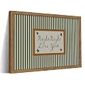 Vintage Green Wall Art, Mid Century Night Night Love You Stripe Canvas Wall Decor Painting, Modern Minimalist Nursery Striped Prints Pictures for Baby Room Kids Bedroom 12x16 Inch Framed
