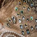 Vintage Halloween Nail Stickers Ghost Golden Frame Nail Decals for Nail Art