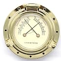 Vintage Handmade Roman Brass Weather Station Set - Quartz Clock, Hygrometer &amp; Barometer for Home, Auto, Yacht Marine Decor (Hygrometer)