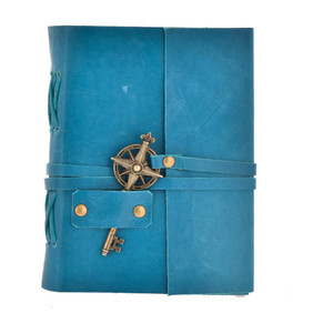 the vintage journal premium leather journal with metal key closure and 100 recycled paper a6 diary un-ruled 200 pages