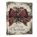 Vintage Merry Christmas Bow Buffalo Plaid 3 Ring Binder with 2 Interior Pockets