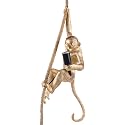 Vintage Monkey Pendant Light Retro Resin Hemp Rope Monkey Lamp 13.7 x 78.7 Inch Hanging Light Fixture E26 Chandelier Ceiling Pendant Lamp for Dining Living Room Bar Cafe (Gold - Pendant Light)