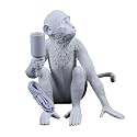 Vintage Monkey Table Lamp, 13.3 x 12.5 Inch Retro Resin Monkey Tabletop Light E26 Desk Lamp for Dining Living Room Bedroom Bar Cafe (White - Table Lamp)
