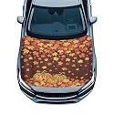 Vintage Pumpkin Maple Leaf Print Car Hood Cover Protector 59×39 Inch Stretchable Auto Hood Wraps Waterproof Halloween Automotive Exterior Accessories for Most SUV Sedans Trucks