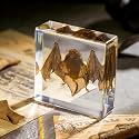 Vintage Taxidermy Bat Specimen - Real Bat Encased in Clear Resin Block for Science &amp; Display (3" x 3" x 1") – Perfect for Biology, Gothic Decor, and Oddity Collectors