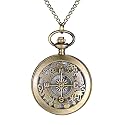 Vintage Tree of Life Hollow Bronze Pocket Watch Quartz Arabic Markers Carved Men and Women Watches with Necklace Chain Pendant