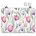 Vintage Tulips Stove Top Cover for Electric Stove,Heat Resistant Glass Cooktop Cover,Multipurpose Stove/Counter/Washer Top Protector, Dishwasher Safe Rubber(28x 20)