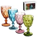 Vintage Wine Glasses Set of 4 Plastic