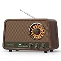 Vintage Wood AM FM Bluetooth Radio,10W Powerful Sound, Espresso