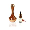 Vintageware® Kansa Wand Massager &amp; Kumkumadi Tailam Combo | Ayurvedic Face &amp; Foot Massage Tool + 15ml Glow Oil for Detox, Relaxation &amp; Radiant Skin (5 Inch, 15ml Oil)