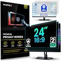 VINTEZ [2 Pack] 24 Inch 16:9 Privacy Screen for Computer Monitor and Laptop - Anti Glare Protector Film Blue Light Filter Eye Protection - Computer Screen Privacy Shield