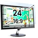 VINTEZ 24 inch Blue Light Blocking Screen Protector Panel for 16:9 Widescreen Computer Monitor and Laptop - PC Anti-UV Eye Protection Filter Film - Anti-Scratch Diagonal Frame Shield [1 Pack]